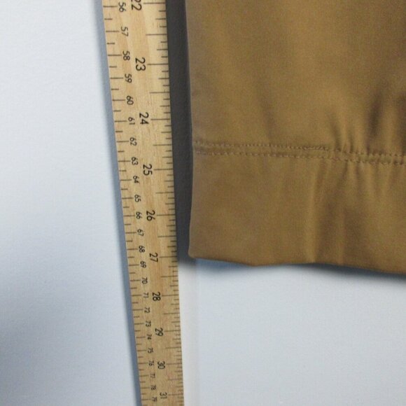 Aday Turn It Up Pants Women L Brown High Rise Trouser Ankle Pleated Casual 310 - Picture 11 of 12